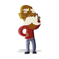 cartoon annoyed old man N11