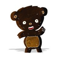 cartoon waving black bear N11