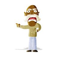 cartoon angry old man N36
