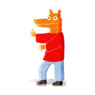 cartoon funny fox man