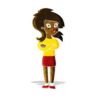 cartoon woman with folded arms N6