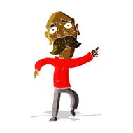 cartoon sad old man pointing N2