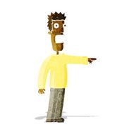 cartoon terrified man N82