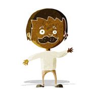 cartoon man with mustache waving N5
