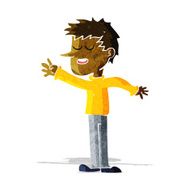 cartoon happy man reaching N2