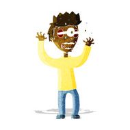 cartoon terrified man N83