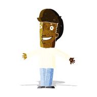 cartoon grining man with open arms N2