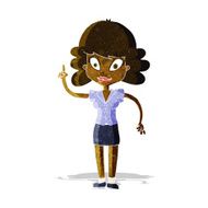 cartoon happy woman with idea N2