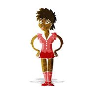 cartoon woman with hands on hips N39
