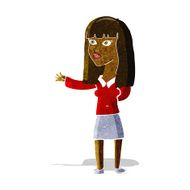 cartoon woman gesturing to show something N4