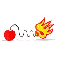 cartoon bomb with burning fuse