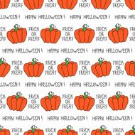 Happy Halloween Seamless pattern with pumpkins Trick or treat