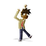 cartoon excited boy N37
