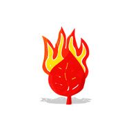 cartoon leaf on fire symbol