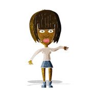 cartoon woman waving away N2