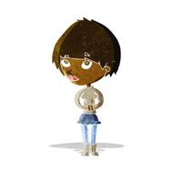 cartoon nervous woman N11