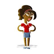 cartoon woman with hands on hips N40