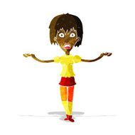 cartoon woman shrugging shoulders N86