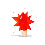 cartoon red light bulb N3