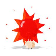 cartoon red light bulb N4
