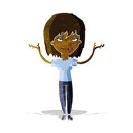 cartoon woman shrugging N11
