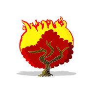 cartoon burning tree N13