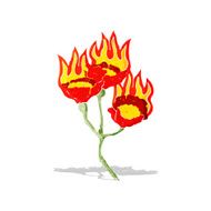 cartoon burning flowers N9