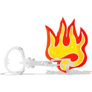 cartoon flaming key N8