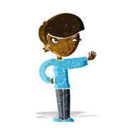 Cartoon Woman Waving N62