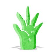 cartoon green hand symbol