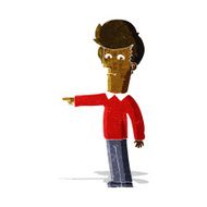 Cartoon Man Pointing N50