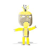 cartoon waving robot N3