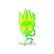 cartoon skull with snakes N2