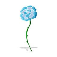 blue flower tattoo cartoon