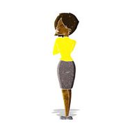 cartoon businesswoman ignoring