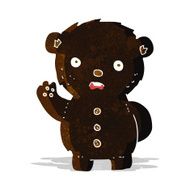 cartoon unhappy black teddy bear