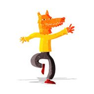 cartoon happy fox man N4