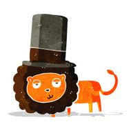 cartoon lion in top hat N2