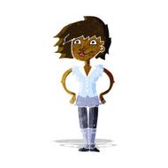 cartoon woman with hands on hips N41