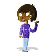 cartoon waving woman N24