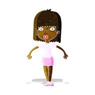 cartoon woman shrugging shoulders N87