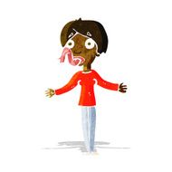 cartoon woman telling lies