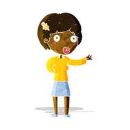 cartoon waving woman N25