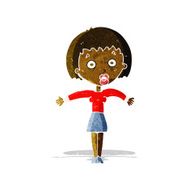 cartoon woman shrugging shoulders N89
