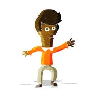 Cartoon Man Waving N11