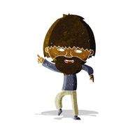 cartoon bearded man pointing and laughing N2