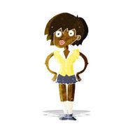 cartoon surprised woman with hands on hips N2