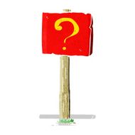 cartoon question mark sign post N2
