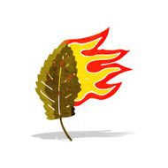 cartoon burning dry leaf symbol N2
