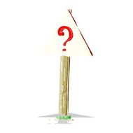 cartoon question mark sign post N3